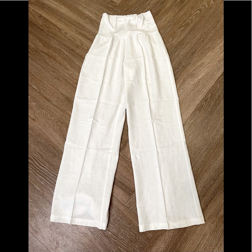 Cotton Waist Linen Pants